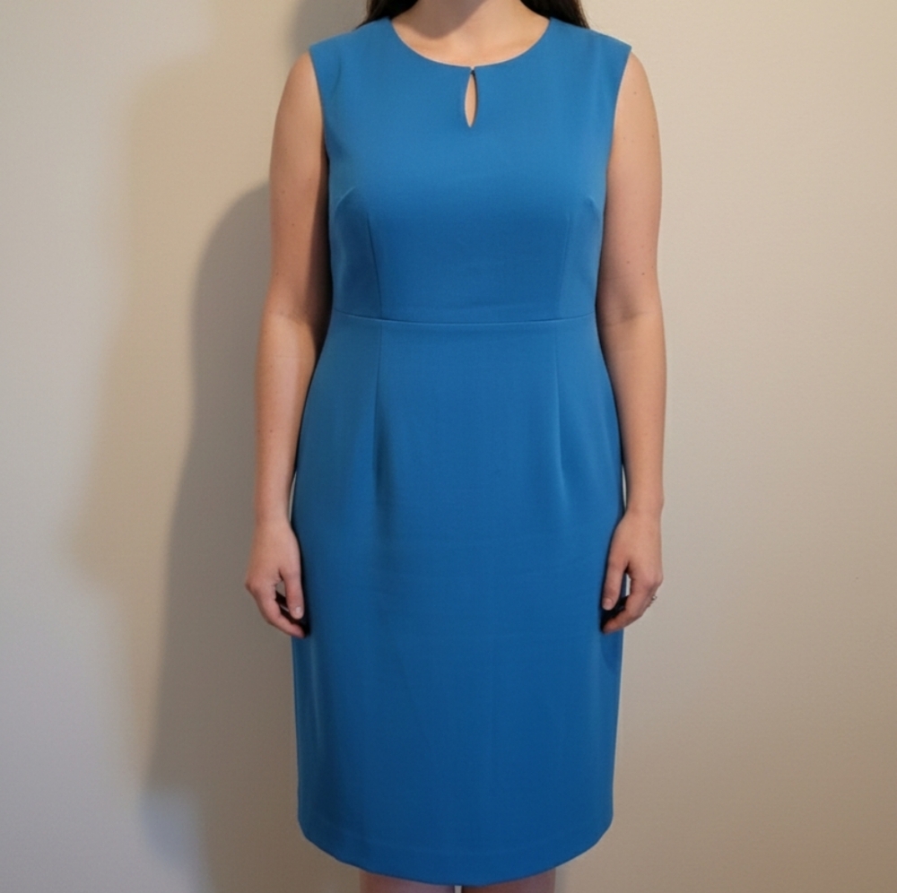 Kasper Turquoise Blue Sheath Office Dress Size 16